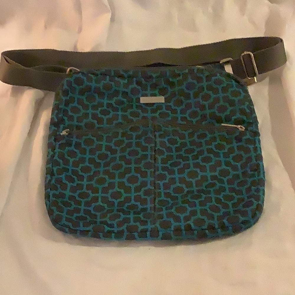 Baaggallini crossbody bag - teal and gray- gently used